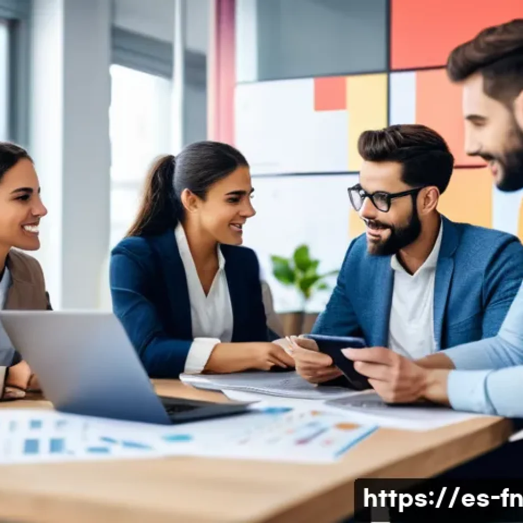 고객경험 디자인의 효과적인 커뮤니케이션 방법 - A diverse group of young Spanish-speaking professionals collaborating in a modern office environment...