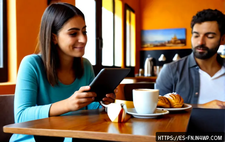 고객경험 디자인에서의 감정 분석 활용 - Photorealistic customer experience research scene in a modern Spanish café, a diverse adult customer...